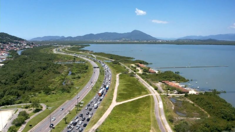 Beira-Mar Sul, em Florian&oacute;polis – Foto: Reprodu&ccedil;&atilde;o/NDTV RecordTV