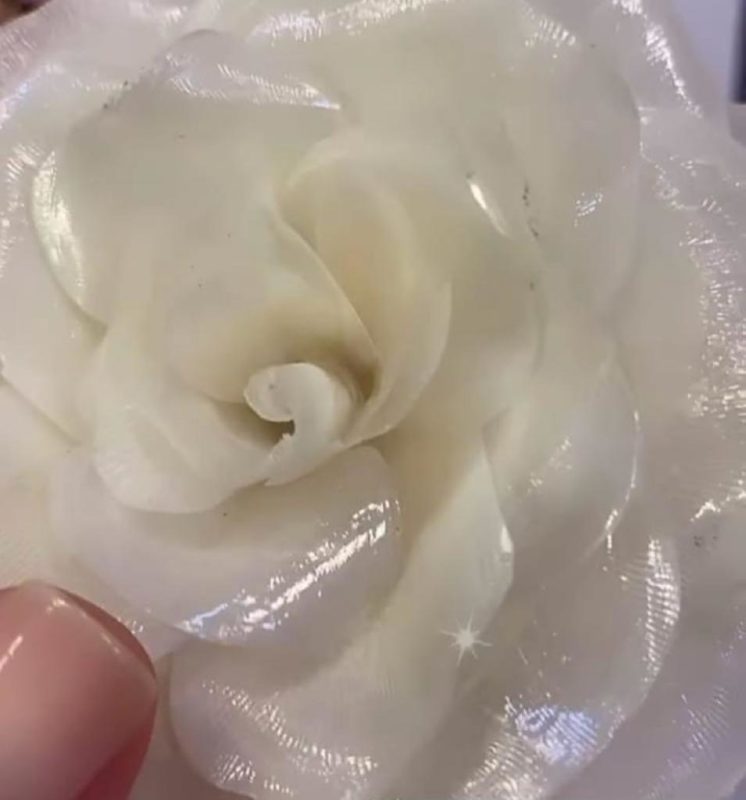 Flor foi confundida com acess&oacute;rio da marca francesa Chanel. – Foto: Divulga&ccedil;&atilde;o
