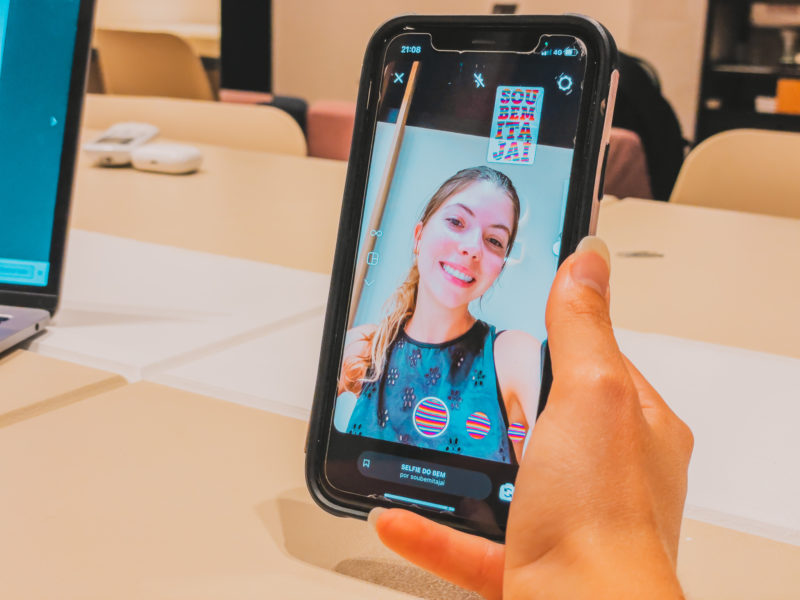Filtro destrava quando pessoa sorri na selfie! Foto: Amanda Santana/@SouBemFloripa/ND
