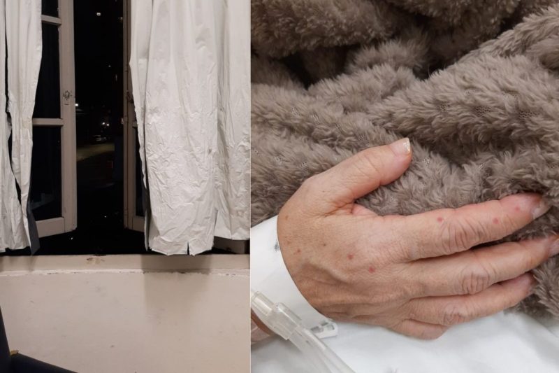 Com janela quebrada e dia quente, pacientes foram atacados por mosquitos no Hospital Municipal S&atilde;o Jos&eacute; – Foto: Divulga&ccedil;&atilde;o/ND