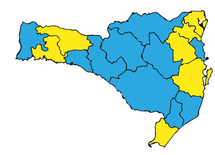 Novo mapa de risco traz dez regi&otilde;es em risco moderado e sete em risco alto – Foto: Governo de SC/Divulga&ccedil;&atilde;o
