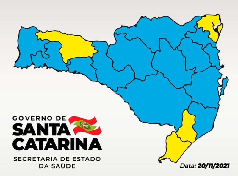 Novo mapa de risco traz apenas 4 regiões catarinenses em risco alto para a pandemia &#8211; Foto: Divulgação/ND