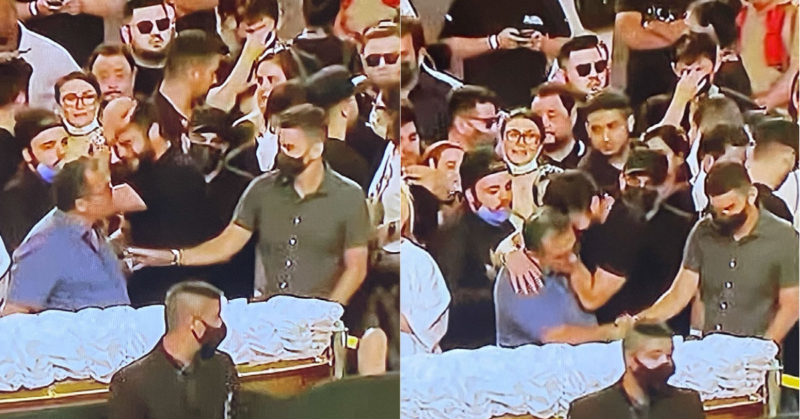 Henrique, da dupla Henrique e Juliano, inconsol&aacute;vel no vel&oacute;rio da amiga – Foto: Internet/Reprodu&ccedil;&atilde;o/ND