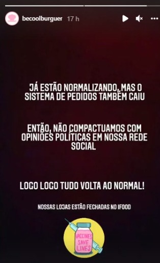O estabelecimento esclareceu a situa&ccedil;&atilde;o aos seguidores nas redes sociais – Foto: Reprodu&ccedil;&atilde;o/Instagram