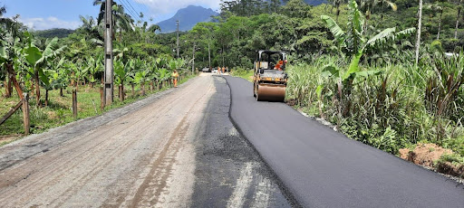 Estrada Quirino Lunelli recebe pavimentação &#8211; Foto: PMJS/Divulgação/ND