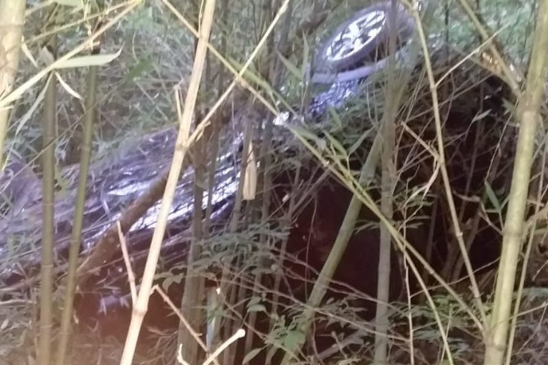 Ve&iacute;culo era conduzido por uma jovem de 25 anos que n&atilde;o sofreu ferimentos – Foto: Bombeiros