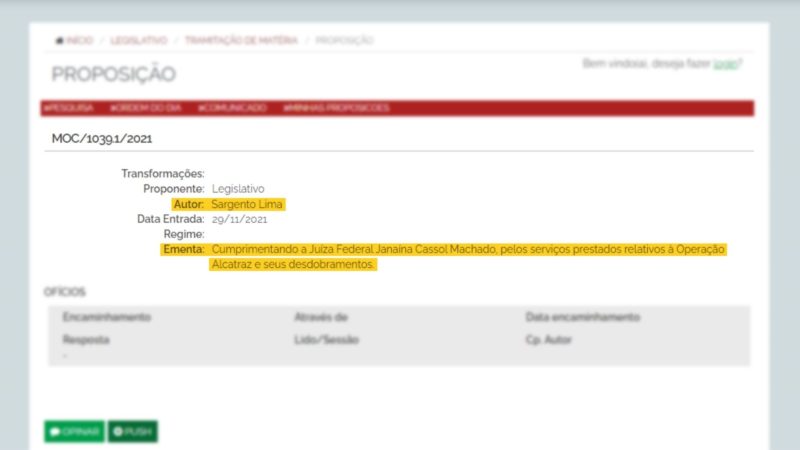 Reprodu&ccedil;&atilde;o do sistema de tramita&ccedil;&otilde;es da Assembleia Legislativa – Foto: Arte: Altair Magagnin/ND