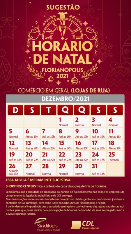 Saiba como será o horário especial de Natal no comércio de rua de  Florianópolis | ND Mais
