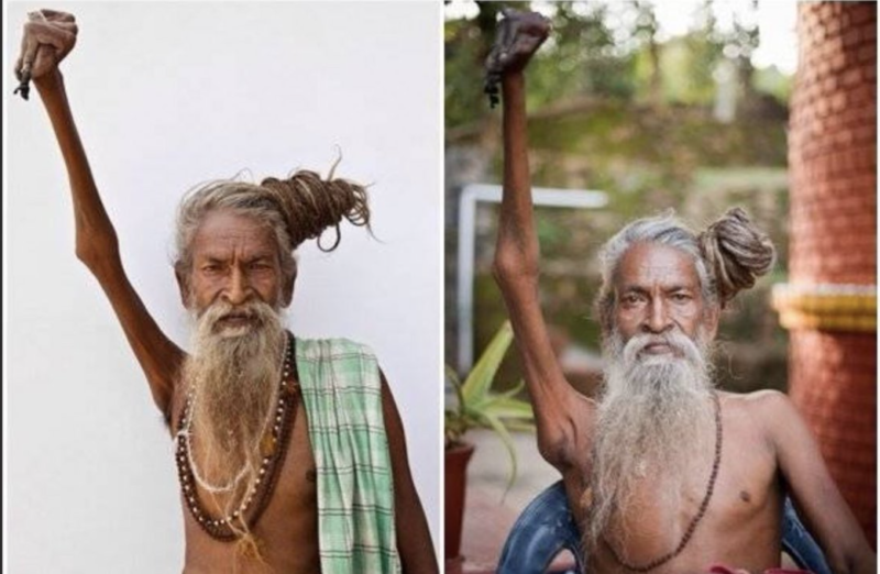 Amar Bharati resolveu dedicar sua vida a Shiva, divindade indiana. Para isso, faz o seu sacrif&iacute;cio – Foto: Reprodu&ccedil;&atilde;o