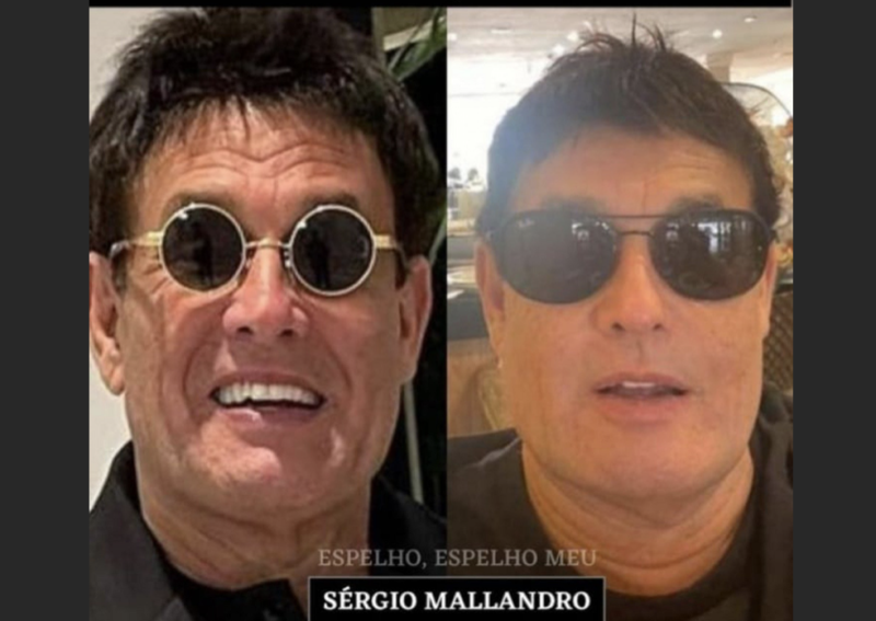 Antes e depois de Sergio Mallandro: “ficou a cara da Gretchen” – Foto: Reprodu&ccedil;&atilde;o