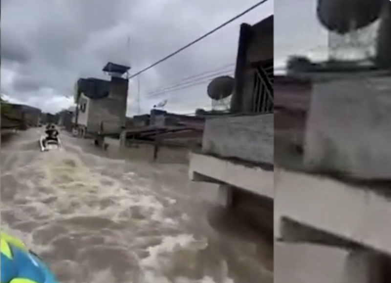 Triste passeio de jet ski flagra situa&ccedil;&atilde;o em Itabuna, cidade baiana atingida pelas chuvas torrenciais – Foto: Reprodu&ccedil;&atilde;o