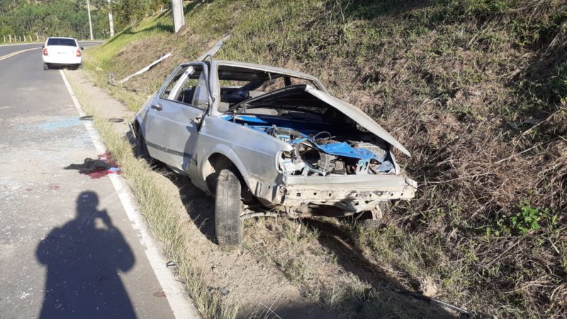 O carro ficou completamente destru&iacute;do – Foto: BVPG/Divulga&ccedil;&atilde;o/ND