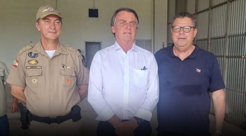 Durante a recep&ccedil;&atilde;o ao presidente Bolsonaro a Santa Catarina nesta segunda-feira, dia 27- Foto: Arquivo pessoal/Divulga&ccedil;&atilde;o ND