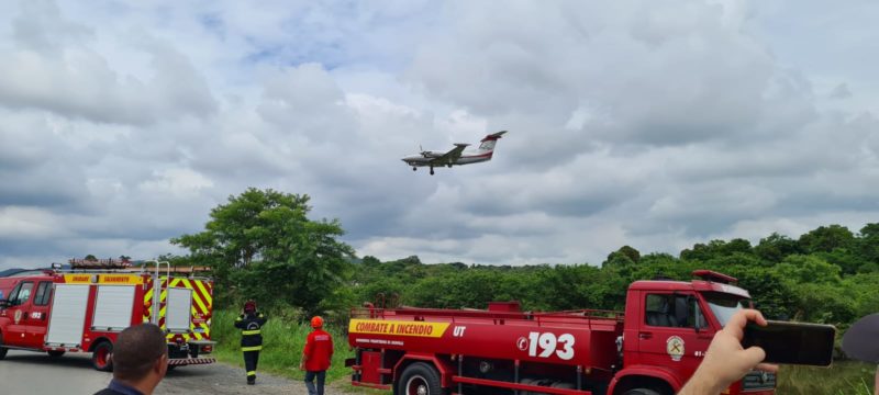 A simulação ocorreu no período da manhã e durou cerca de duas horas no aeroporto de Joinville