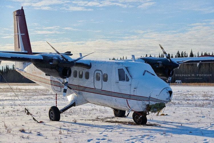 Avi&atilde;o fez pouso for&ccedil;ado no gelo – Foto: Stephen Fochuk/Internet/Reprodu&ccedil;&atilde;o/ND
