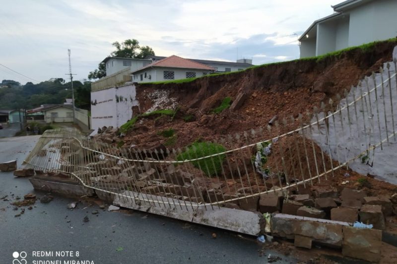 Rio Negrinho registrou dez ocorr&ecirc;ncias durante o temporal – Foto: Defesa Civil/Rio Negrinho
