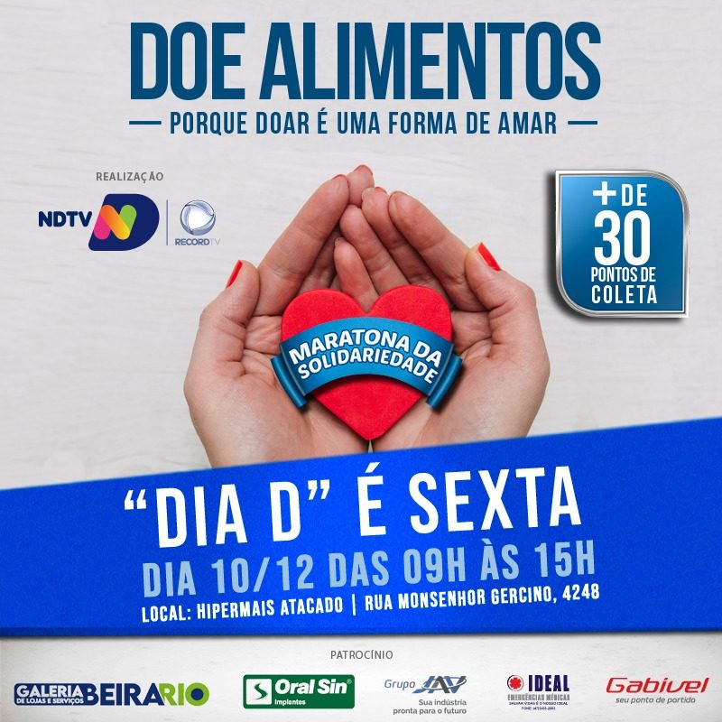 Dia D da Maratona da Solidariedade &eacute; nesta sexta – Foto: NDTV/Divulga&ccedil;&atilde;o