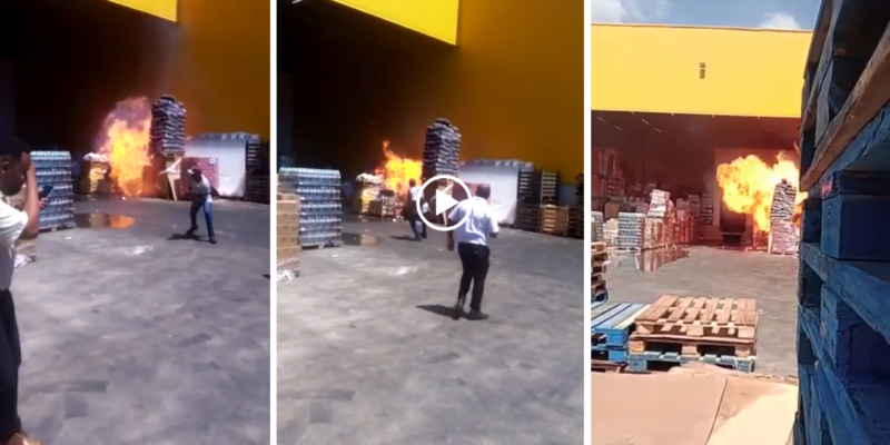 V&iacute;deos mostram in&iacute;cio do inc&ecirc;ndio no Fort Atacadista – Foto: Divulga&ccedil;&atilde;o/ND