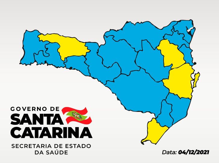 Mapa de risco divulgado no in&iacute;cio de dezembro – Foto: SES/Reprodu&ccedil;&atilde;o/ND