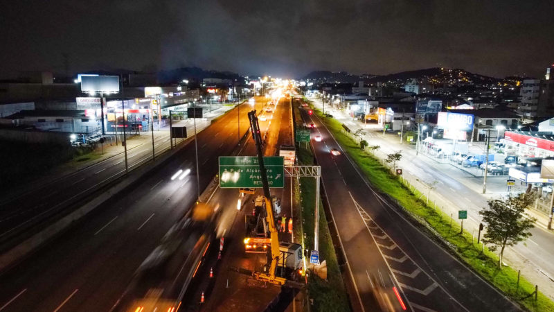 Obra da terceira faixa da BR-101 teve investimento de R$ 53 milh&otilde;es e levou 10 meses – Foto: Arteris Litoral Sul/Divulga&ccedil;&atilde;o