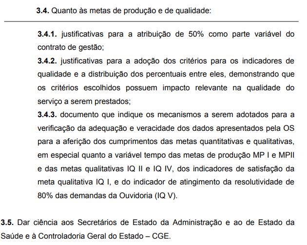 Trecho do documento do TCE sobre a licitação do Samu em Santa Catarina - Reprodução/TCE