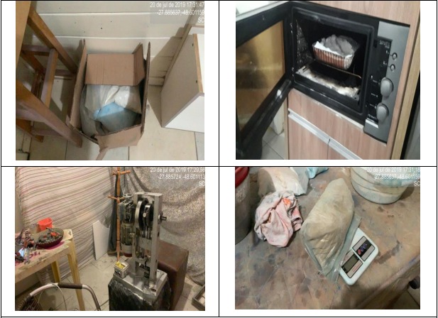 Apreens&atilde;o de drogas foi feita nos esconderijos dos criminosos por Santa Catarina – Foto: PCSC/Divulga&ccedil;&atilde;o/ND