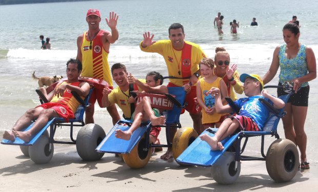 Projeto Praia Acess&iacute;vel est&aacute; dispon&iacute;vel no litoral catarinense; confira praias no app da CBMS – Foto: Divulga&ccedil;&atilde;o/ Secom/ ND