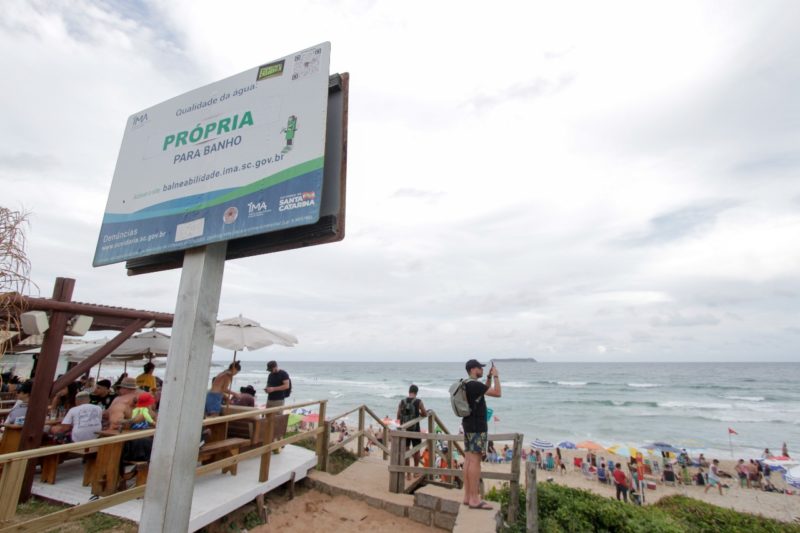 Praia Mole apresentou condi&ccedil;&atilde;o pr&oacute;pria para o banho – Foto: Leo Munhoz/ND