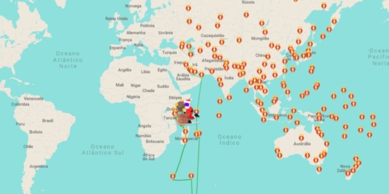 Site acompanha ao vivo jornada do Papai Noel pelo planeta, Mundo