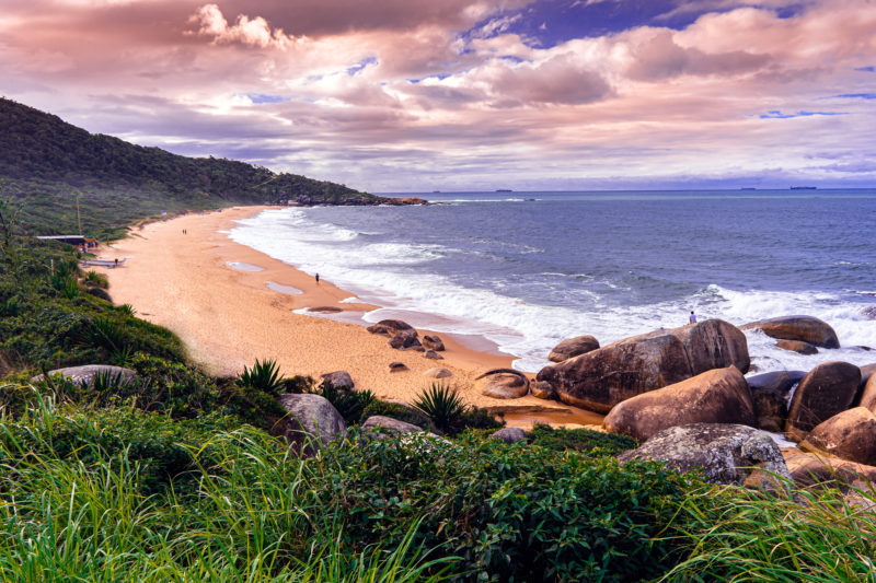 imagem mostra praia de Taquarinhas, que foi arrematada em leilão por R$ 31,51 milhões