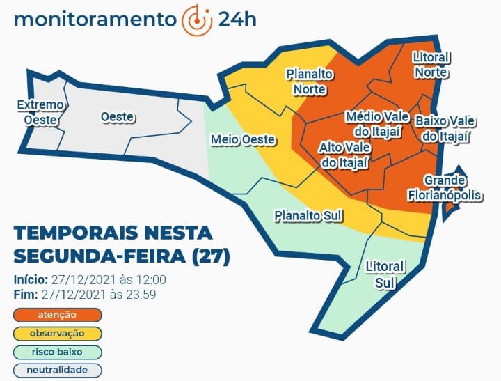 Defesa Civil alerta para temporais – Foto: Defesa Civil/Divulga&ccedil;&atilde;o/ND