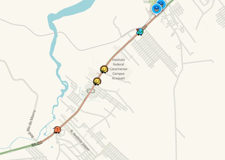 Aplicativo mostra tr&acirc;nsito lento na regi&atilde;o – Foto: Waze/Reprodu&ccedil;&atilde;o