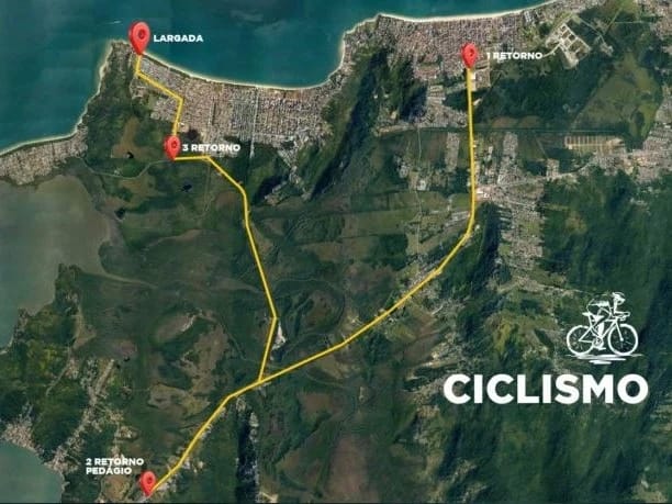Mapa do circuito do triathlon. &#8211; Foto: PMRv/Divulgação/ND
