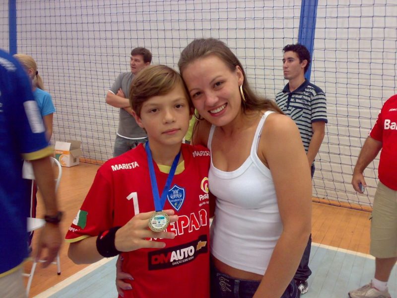 Gabriel Grando nos tempos de futsal em Chapec&oacute;. – Foto: Arquivo Pessoal