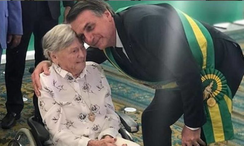 Com 94 anos, dona Olinda Bolsonaro faleceu na madrugada de sexta-feira (21), no interior de São Paulo &#8211; Foto: Internet/Reprodução/ND