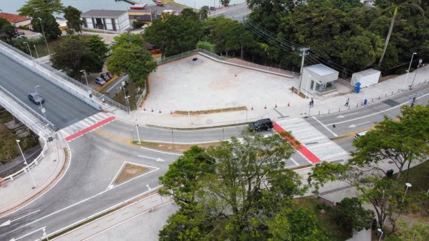 &Aacute;rea da cabeceira insular da ponte Herc&iacute;lio Luz, em Florian&oacute;polis – Foto: Alexandre Aguiar da Silva/Divulga&ccedil;&atilde;o/ND