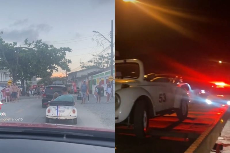 Crian&ccedil;a teve carrinho guinchado e apreendido em Itapo&aacute;, no Norte de SC – Foto: Reprodu&ccedil;&atilde;o/Internet