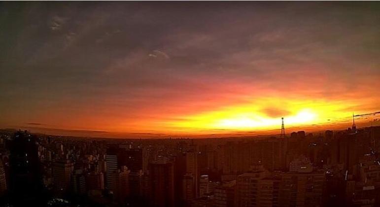 Novas cores apareceram no c&eacute;u de estados brasileiros ap&oacute;s erup&ccedil;&atilde;o de vulc&atilde;o na Oceania – Foto: Climatempo/Reprodu&ccedil;&atilde;o