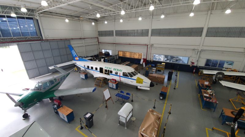 Hangar da Escola do Senai em Palho&ccedil;a – Foto: Divulga&ccedil;&atilde;o/ND