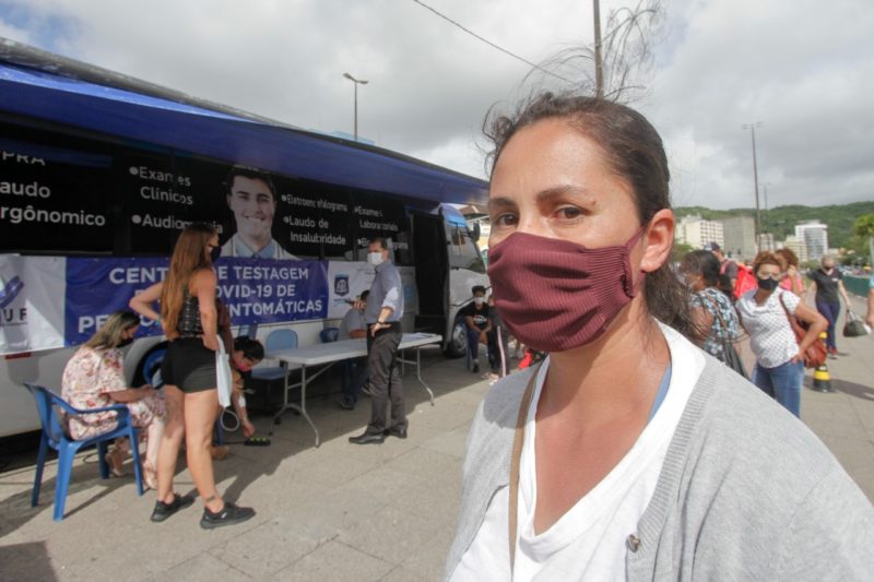 Liane perdeu o dia de trabalho, mas conseguiu fazer o teste no Ticen – Foto: Leo Munhoz/ND