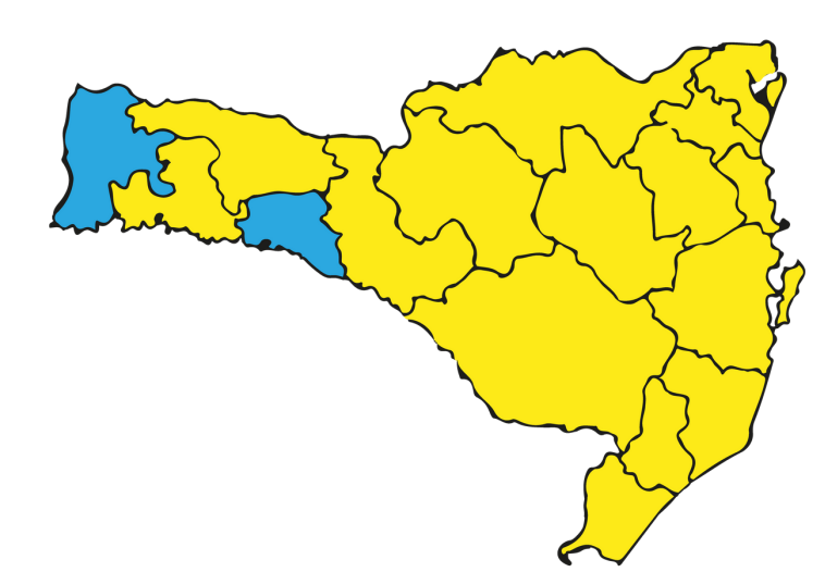 Novo mapa mostra 15 regi&otilde;es em n&iacute;vel alto – Foto: Governo de Santa Catariuna/SES/Reprodu&ccedil;&atilde;o/ND