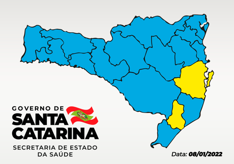 Matriz de risco atualizada neste s&aacute;bado (8) – Foto: Governo de Santa Catarina/Divulga&ccedil;&atilde;o/ND