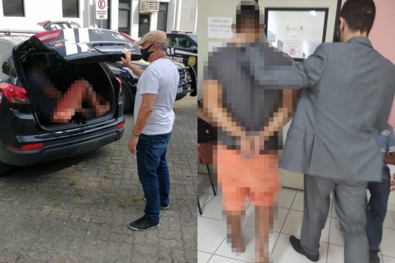 Homem estava at&eacute; com a mesma roupa quando foi preso pela segunda vez por perseguir a v&iacute;tima – Foto: PC/Divulga&ccedil;&atilde;o