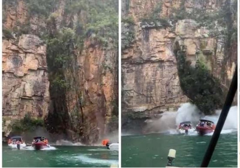 Pelo menos sete pessoas morreram ap&oacute;s queda de rocha em Minas Gerais – Foto: Reprodu&ccedil;&atilde;o/Internet