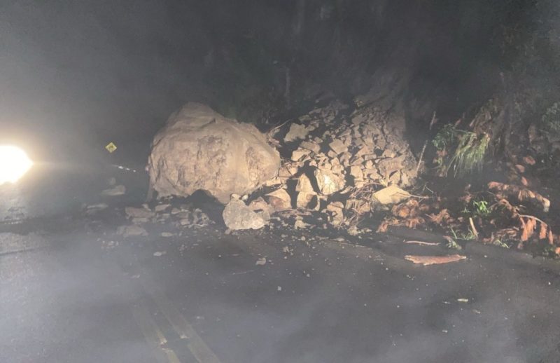 Pista foi interditada no km 194 da BR-470 neste domingo (30) – Foto: Divulga&ccedil;&atilde;o/DNIT