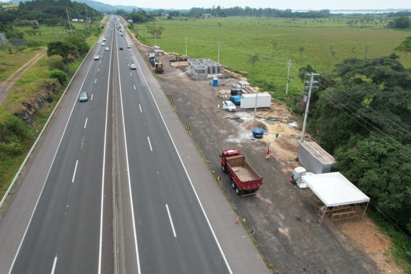 Obras iniciaram nesta segunda (3) e se estendem at&eacute; sexta-feira (7) – Foto: Divulga&ccedil;&atilde;o/CCR Via Costeira/ND