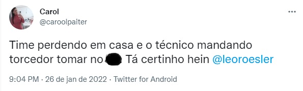 T&eacute;cnico admitiu ato em entrevista coletiva p&oacute;s-jogo – Foto: Reprodu&ccedil;&atilde;o/Twitter