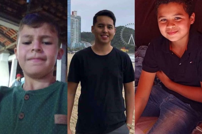 Igor, João e Joaz estavam no veículo atingido por carro que perdeu o controle – Foto: Arquivo pessoal