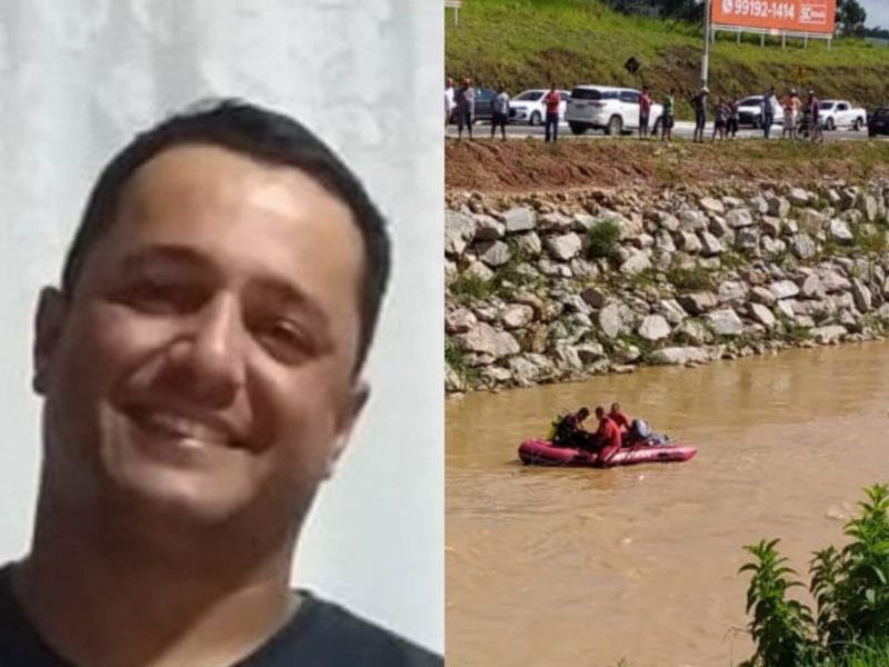 Corpo encontrado em carro que caiu no rio Itaja&iacute;-Mirim &eacute; de Wagner Silverio – Foto: Corpo de Bombeiros Militar/Reprodu&ccedil;&atilde;o