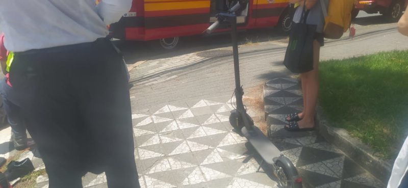 Patinete envolvido no acidente em Blumenau – Foto: Divulga&ccedil;&atilde;o/ND